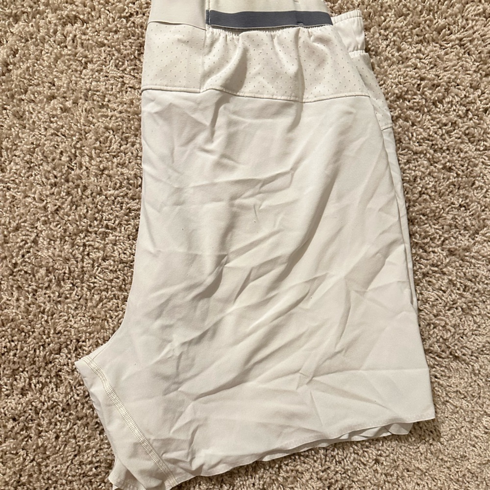 White lululemon surge shorts